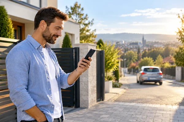 Fost proprietar verificând notificarea după vânzarea mașinii